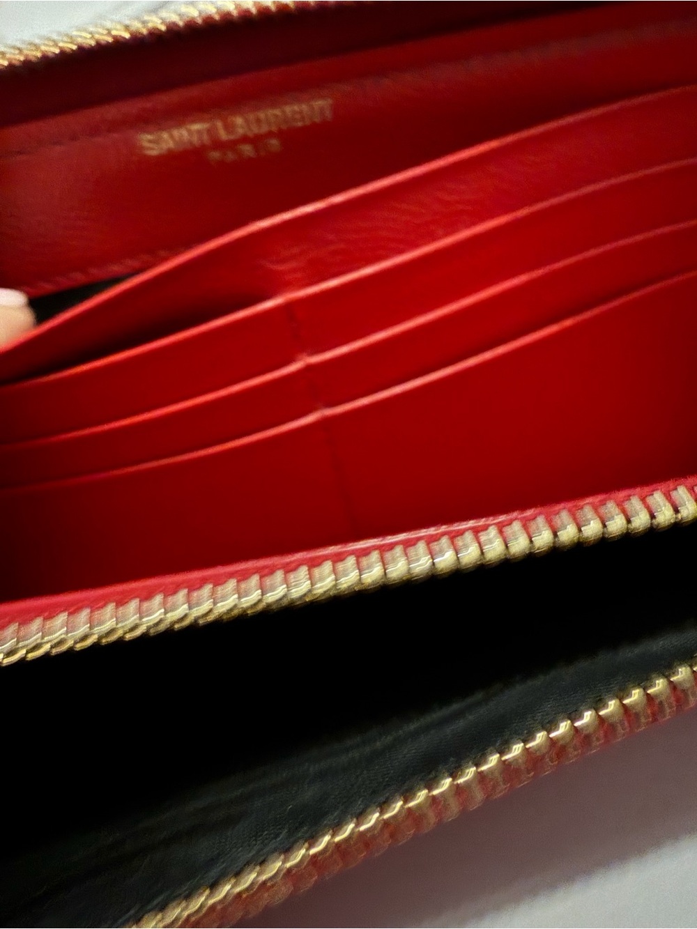 Saint Laurent Red Leather Long Zippy Wallet - Picture 8 of 16